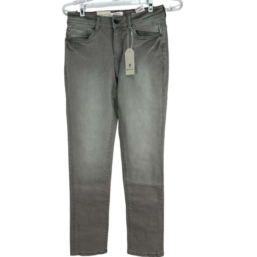 Ben Sherman Mens Straight Fit Stretch Jeans Lunar Gray 28W 34L
